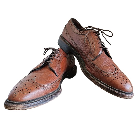 Allen Edmonds MacNeil Wingtip Oxford Shoes 9157 Men\'s Size 12A Brown W/ Bags EUC main image 16